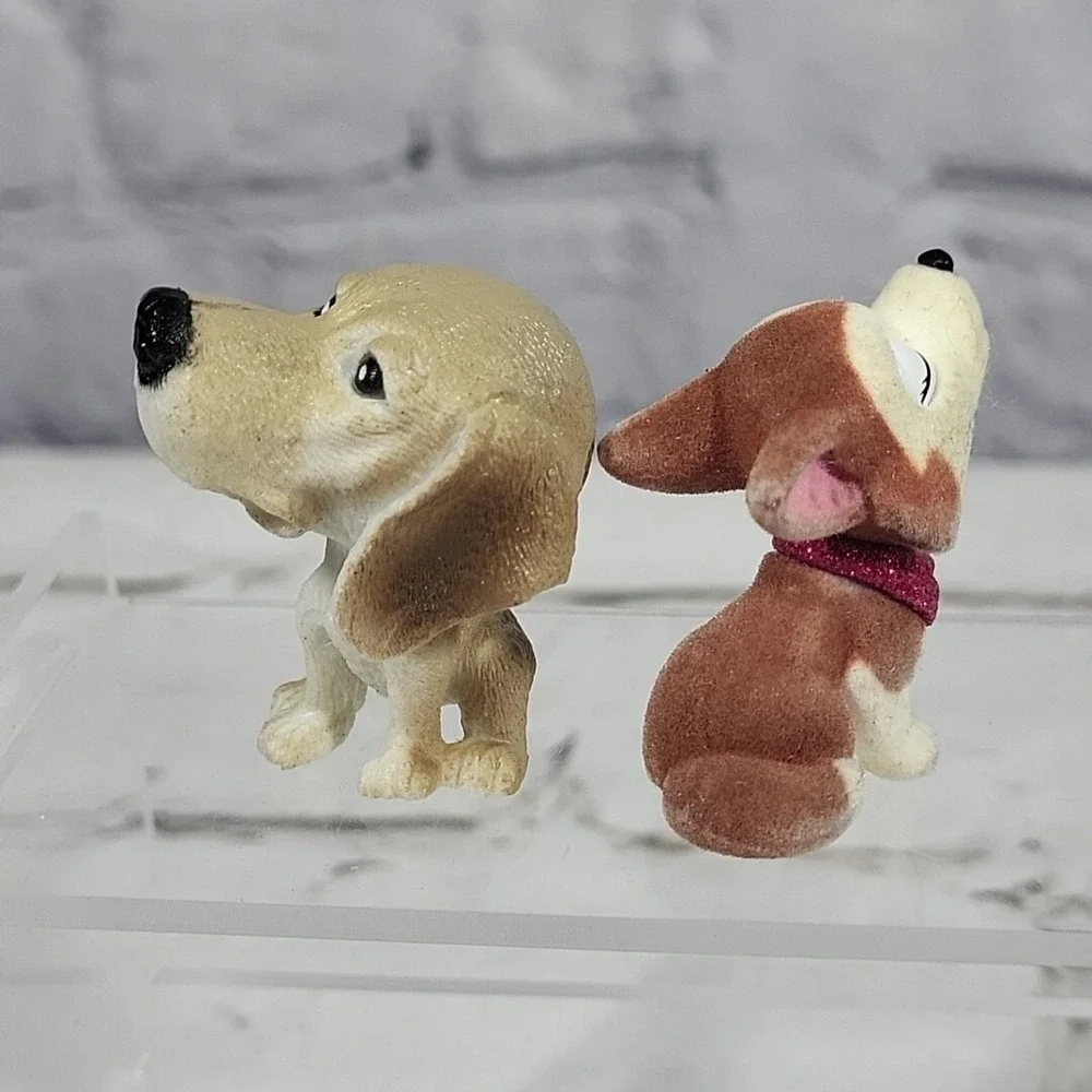 Mini Puppy Dogs Flocked Figures Lot of 5 Some Puppy in‎ My Pocket